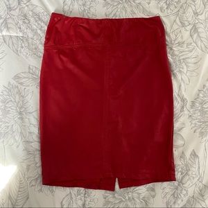 Faux leather pencil skirt